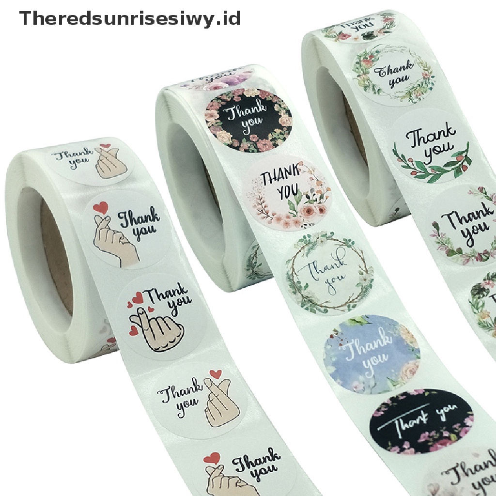 # Kado Mom &amp; PAPA DIY # 500pcs/roll Stiker Thank You Untuk Label seal Stiker Alat Tulis er Gq New~