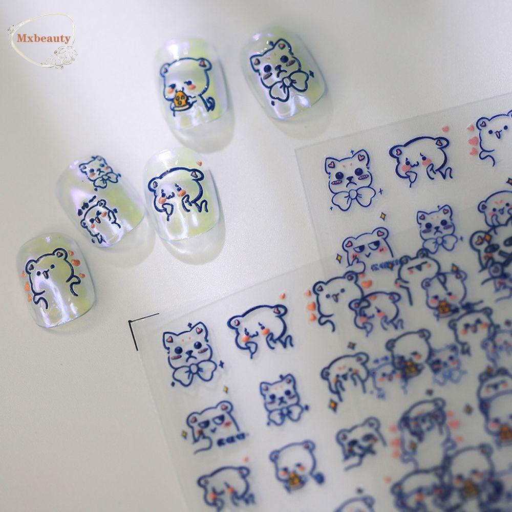 Mxbeauty Kartun Stiker Kuku Warna-Warni Cinta Hati Hatsune Miku Self Adhesive Nail Art Dekorasi