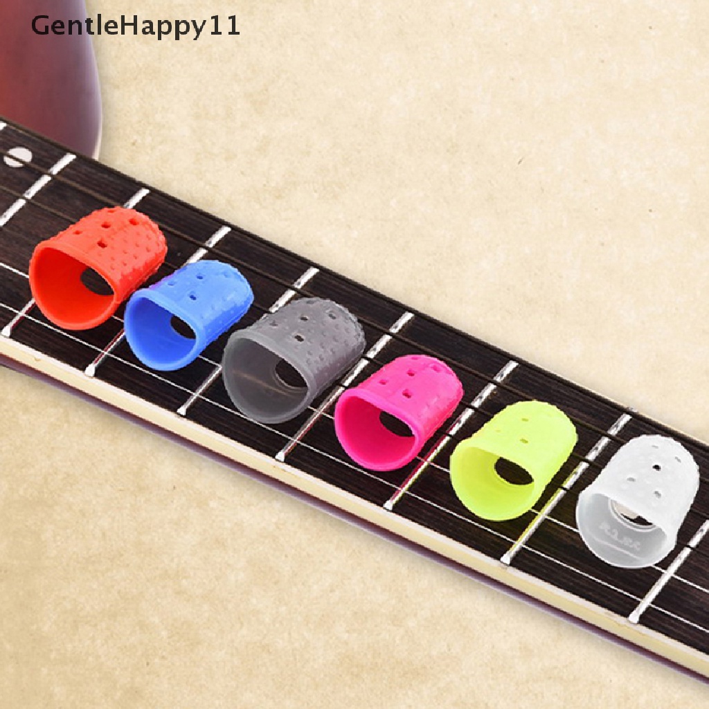 Gentlehappy 5pcs Silikon Finger Cot Untuk Bermain Gitar Protect Finger Cegah Press Pain id