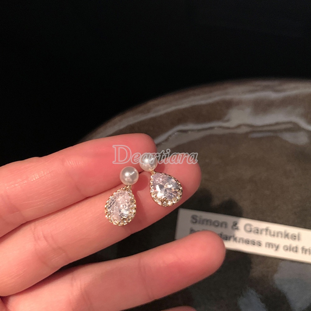Desain Anting Mutiara Berlian Hias Tetesan Air Modis Dengan Anting High-end
