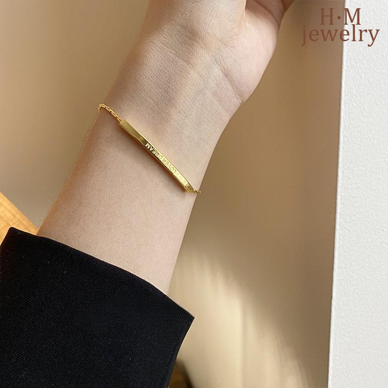 Gelang Emas Asli Huruf Kekasih Dream Pull Bracelet Indah Dapat Disesuaikan