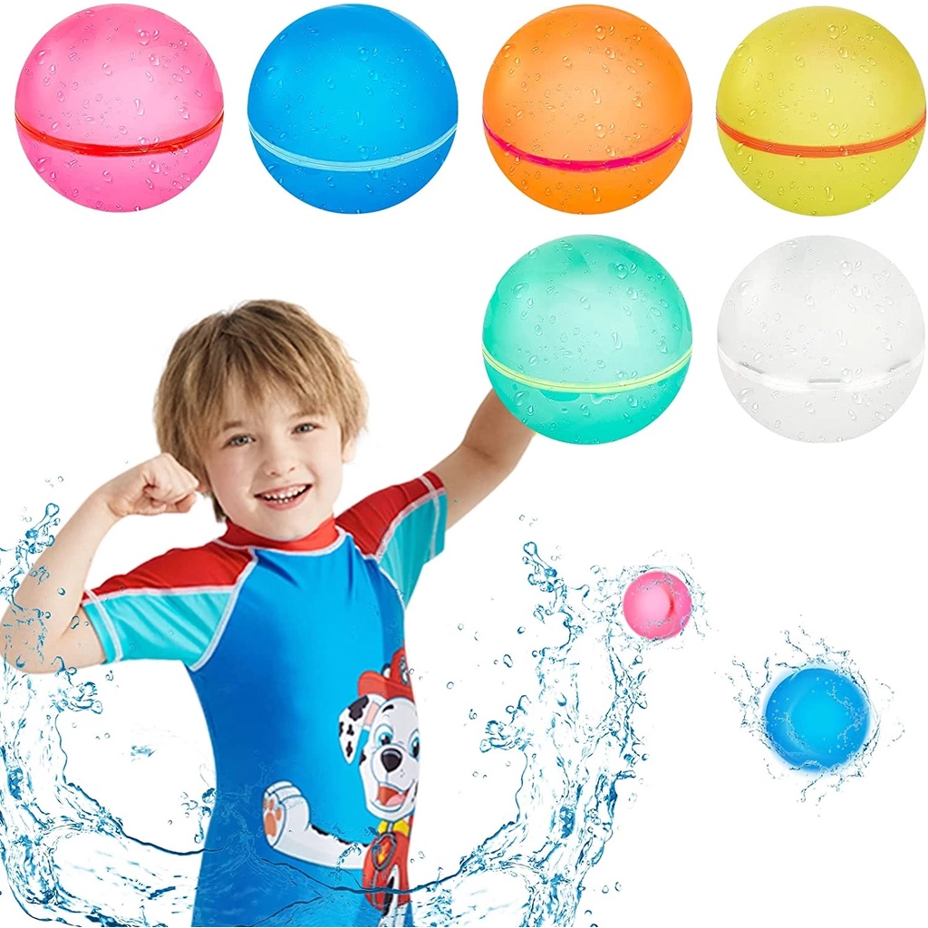 1pc Lembut Dewasa Balon Air Musim Panas Perlengkapan Pesta Self Sealing Silikon Kolam Renang Water Splash Ball Reusable Anak Mainan Bola Air Untuk Permainan Outdoor