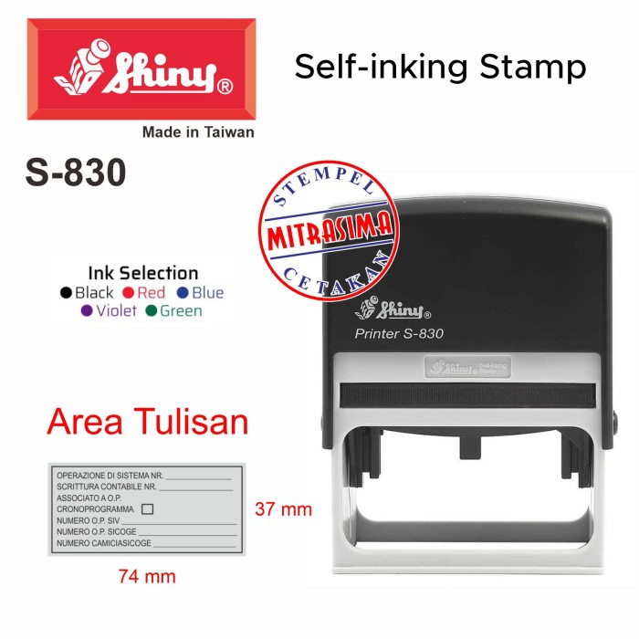 

Stempel Shiny S-830 ( Shiny bentuk persegi S830 Tipe S 830 )