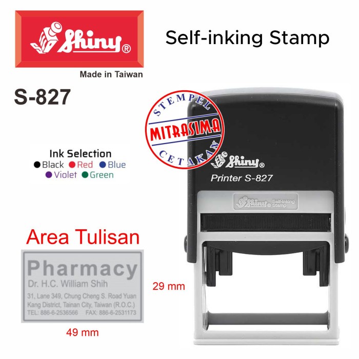 

Stempel Shiny S-827 ( Shiny bentuk persegi S827 Tipe S 827 )