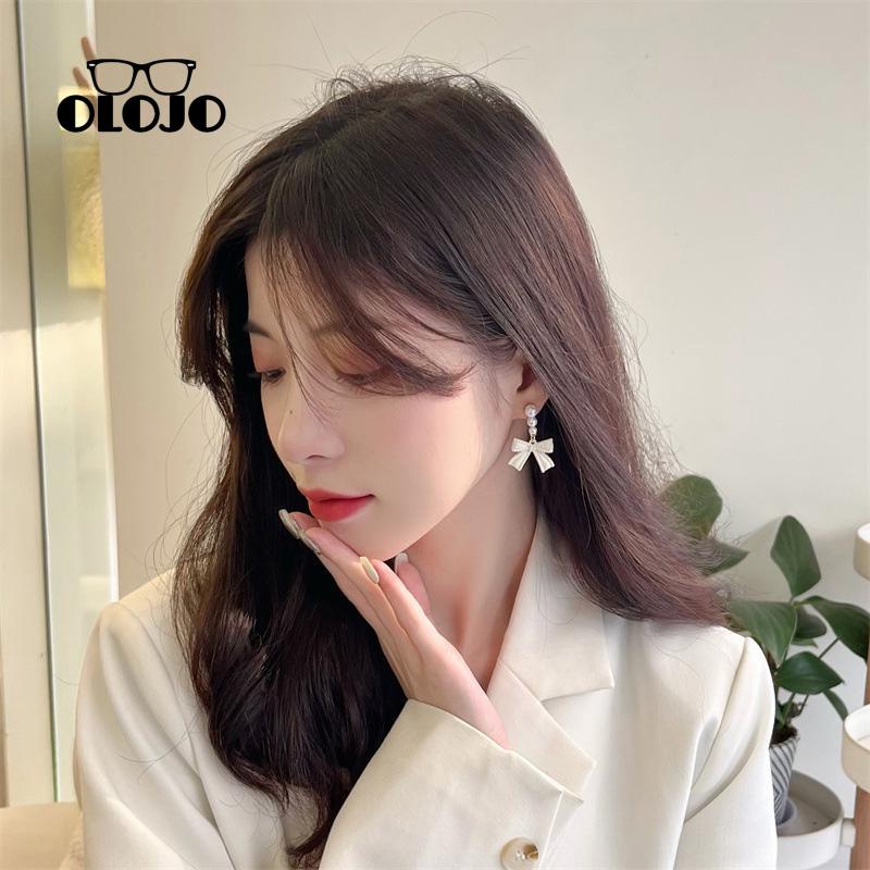 【COD】Anting Busur Mutiara Rasa Desain Untuk Wanita S925 Silver Off-white Pearl Bow Knot Earrings