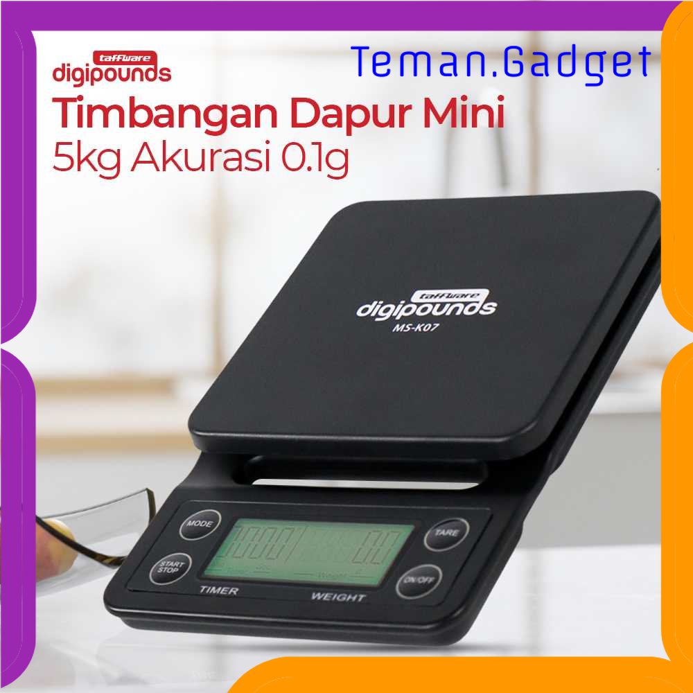 TG - DPR Taffware Digipounds Timbangan Dapur Mini Timer 5kg Akurasi 0.1g - MS-K07