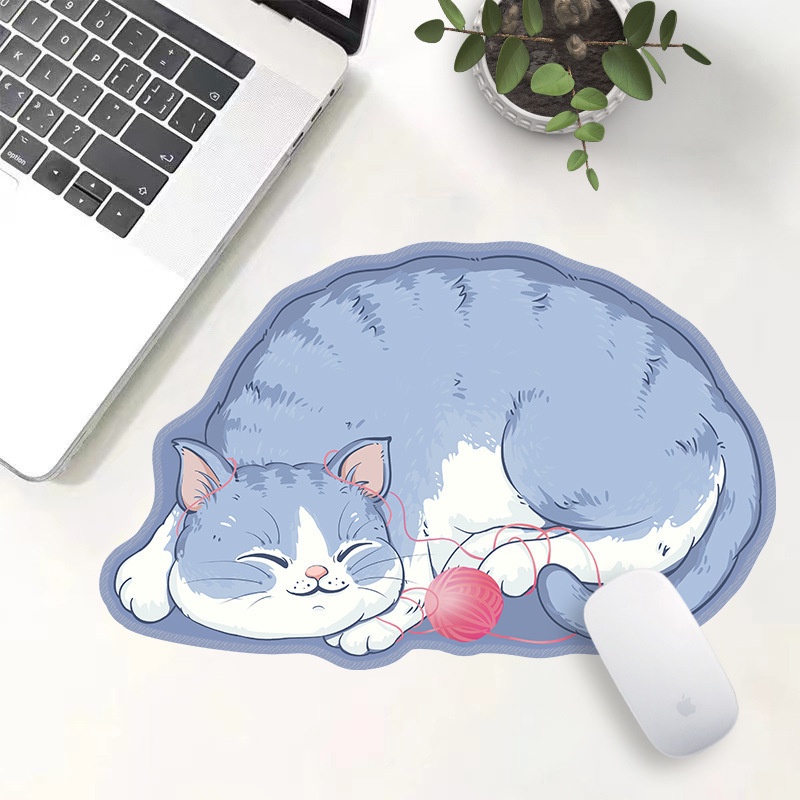 Alas Tikus Kucing Biru Tidur Gendut Orange Cat Mouse Pad Ts. Mouse Pad Border Anti -Slip Kreatif Siswa Mouse Putcades Lucu Mouse Pad