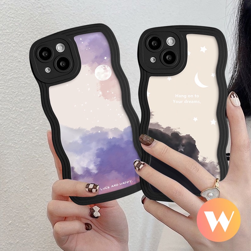 Star Moon Couple For Case Infinix Hot 8 20 20s 12 Pro 10Lite 11s 9 10 12i 10s Note 10Pro 12 G96 Hot 9 11 10 12 Play Infinix Smart 5 4 6 Plus Fantasy Starry Sky Soft Wavy Edge Cover