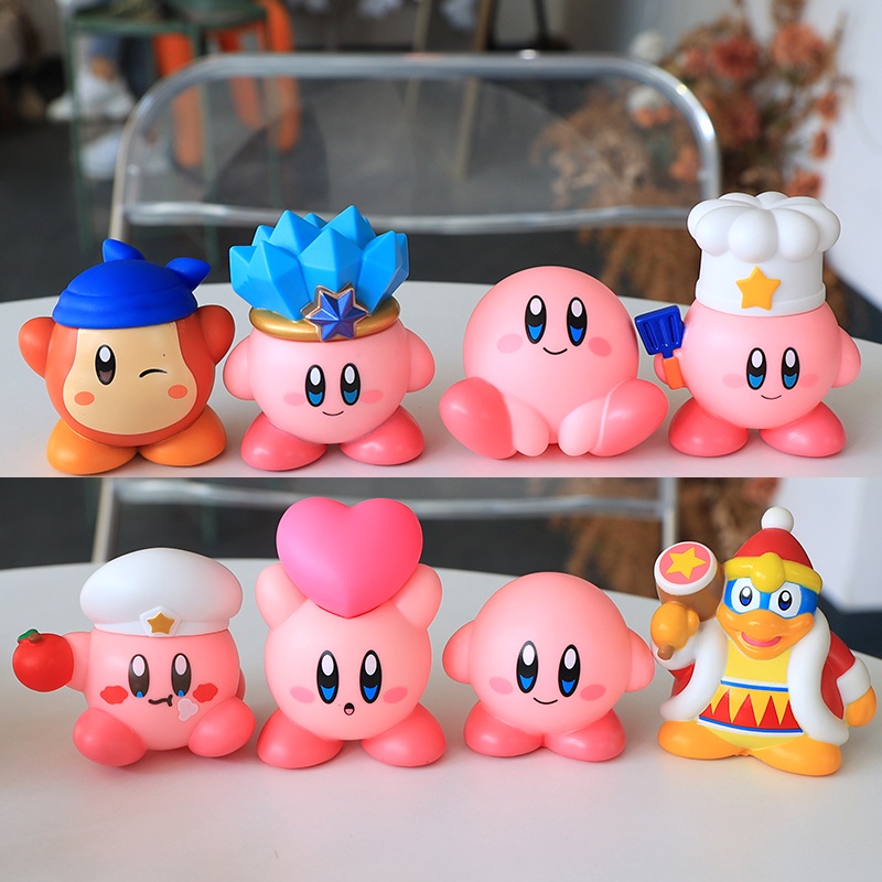 8pcs Ornamen Hias Boneka Bintang Kirby Bahan Diy Star Kirby Magician Kirby Anime Action Figure Mainan Untuk Anak