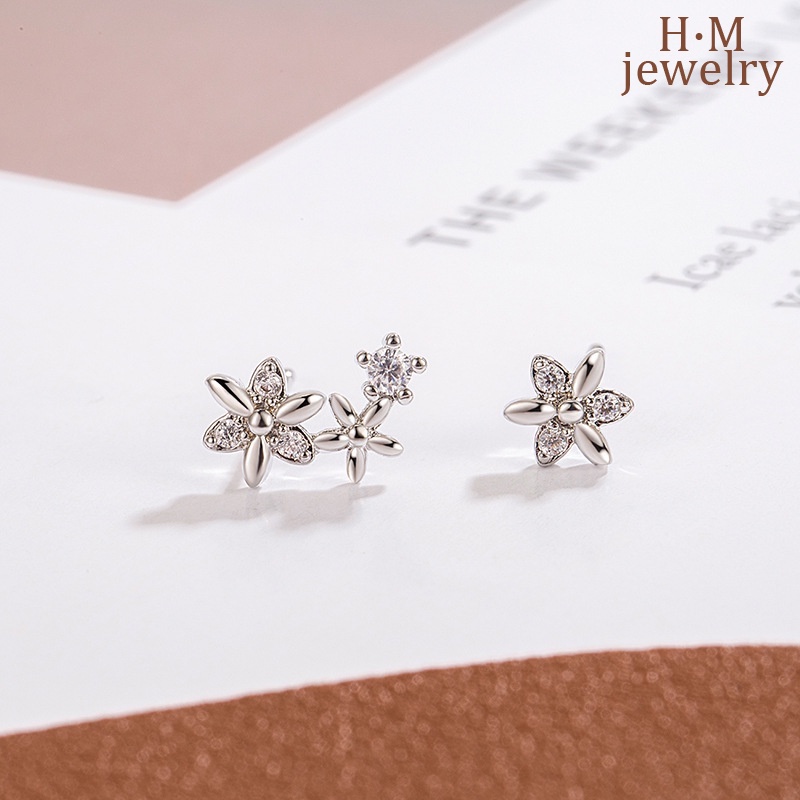 Anting Perak S925 Simple Bermutu Tinggi Asimetris Tidur Tidak Perlu Lepas Baru2023