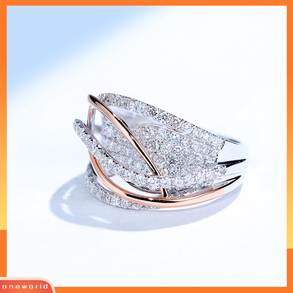 [EONE] Wanita Cincin Warna Kontras Memicu Memutar Berlian Imitasi Bertatahkan Pernikahan Cincin Perhiasan Perempuan