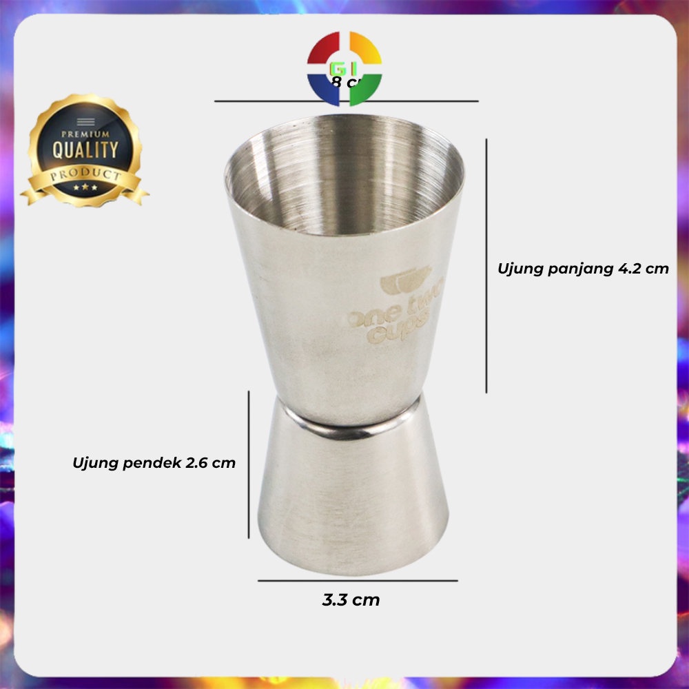 Gelas Ukur Jigger Bartender Double Shot 15 30 ml Silver