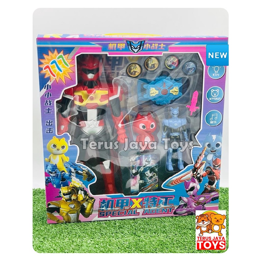 Mainan Robot Miniforce Besar - Mini Force+Jam+Kucing+Kartu