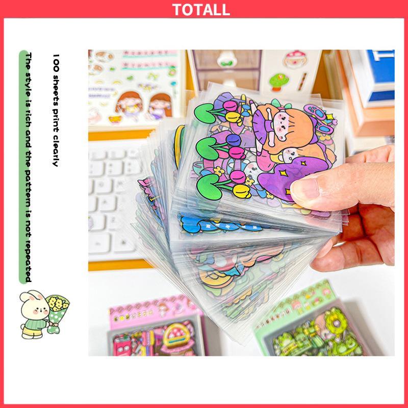 COD 100pcs Lembar Stiker Deco Set Waterproof Kartun Lucu ekorasi Alat Tulis Siswa Stiker Kartun-Totall