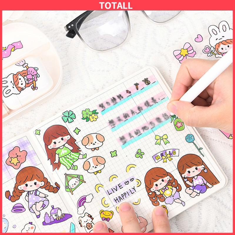 COD 100pcs Lembar Stiker Deco Set Waterproof Kartun Lucu ekorasi Alat Tulis Siswa Stiker Kartun-Totall