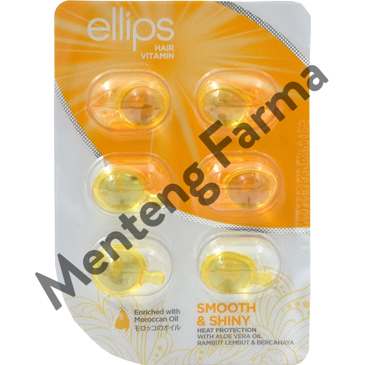 Ellips Hair Vitamin Smooth &amp; Shiny 6 Kapsul - Vitamin Rambut untuk Rambut Halus dan Lembut