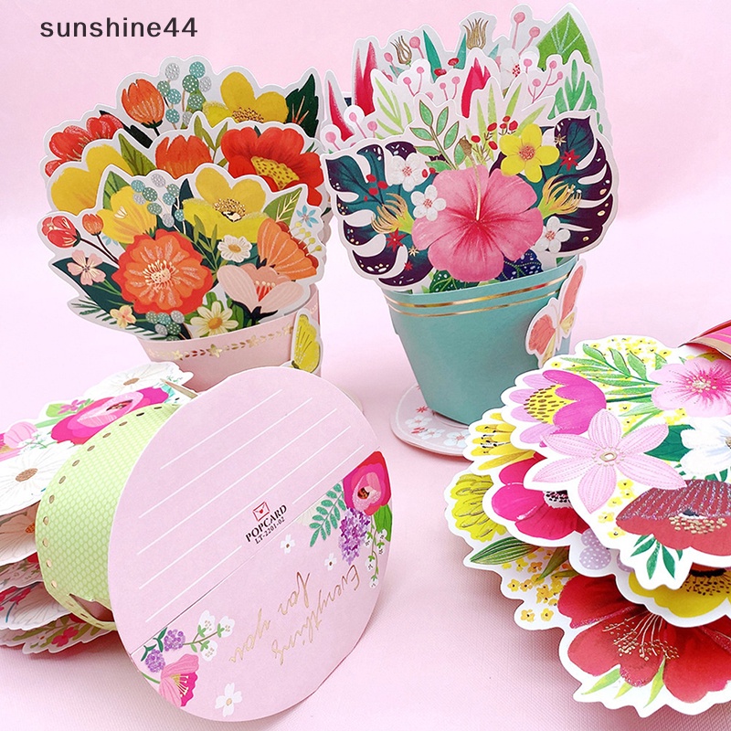 Sunshine 3D Greeg Card Bunga Floral Butterfly Ulang Tahun Ucapan Terima Kasih Bunda Famil ID