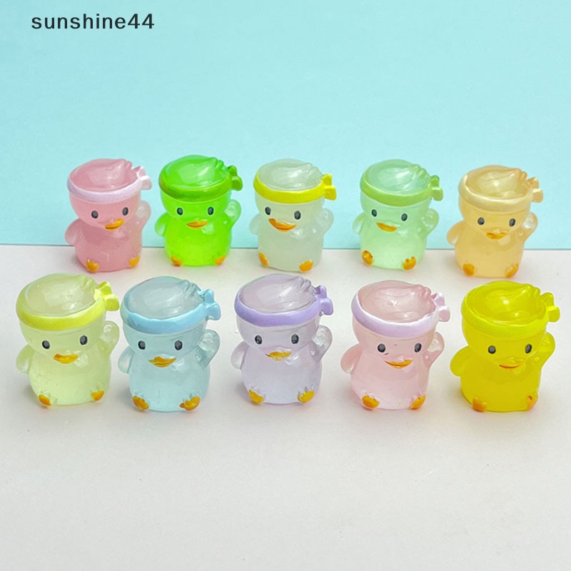 Sunshine 5pcs Bebek Resin Bercahaya Mini Glow in The Dark Miniatur Ornamen Bebek Kecil ID