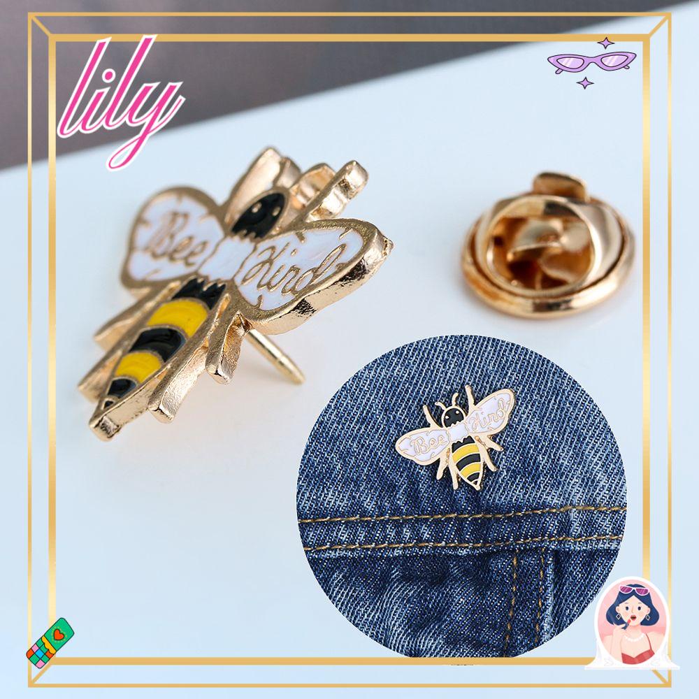 Lily Enamel Pin Wanita Pria Lucu Fashion Kartun Kerah Pin Madu