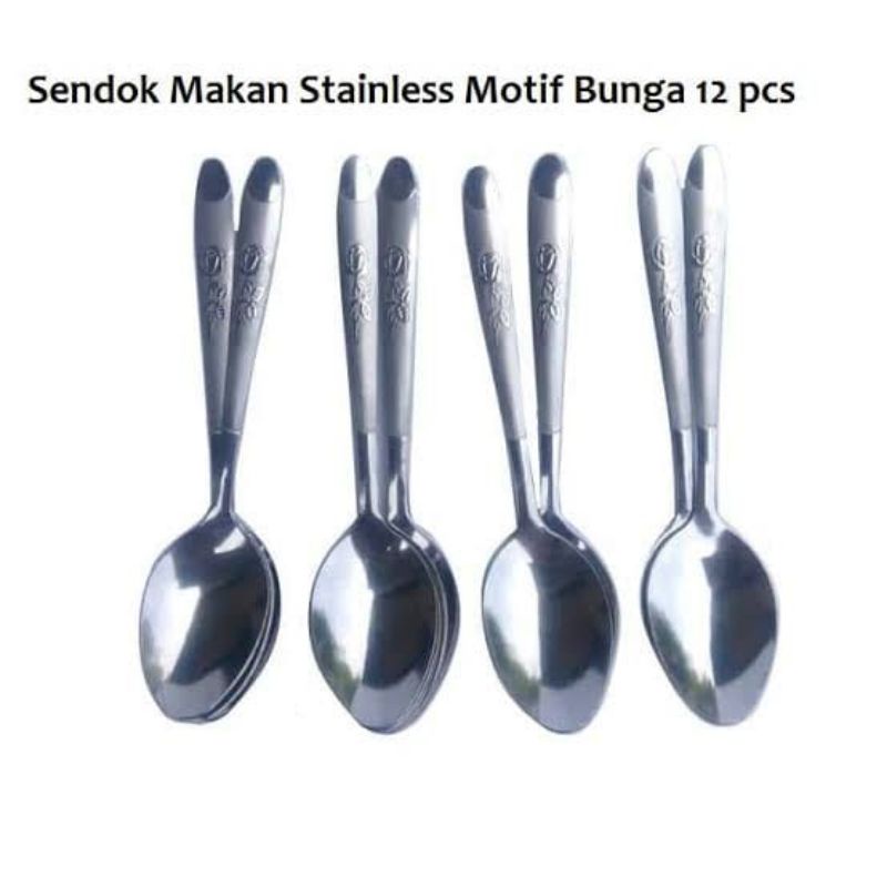 Sendok makan stainles isi 12 pcs free packing bubble warp