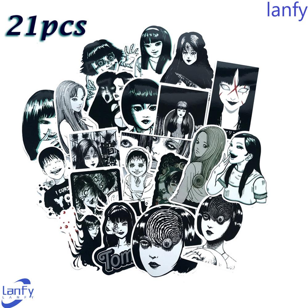 Lanfy Stiker Motif Anime Junji Ito Anti Air Untuk Dekorasi Skateboard / Koper