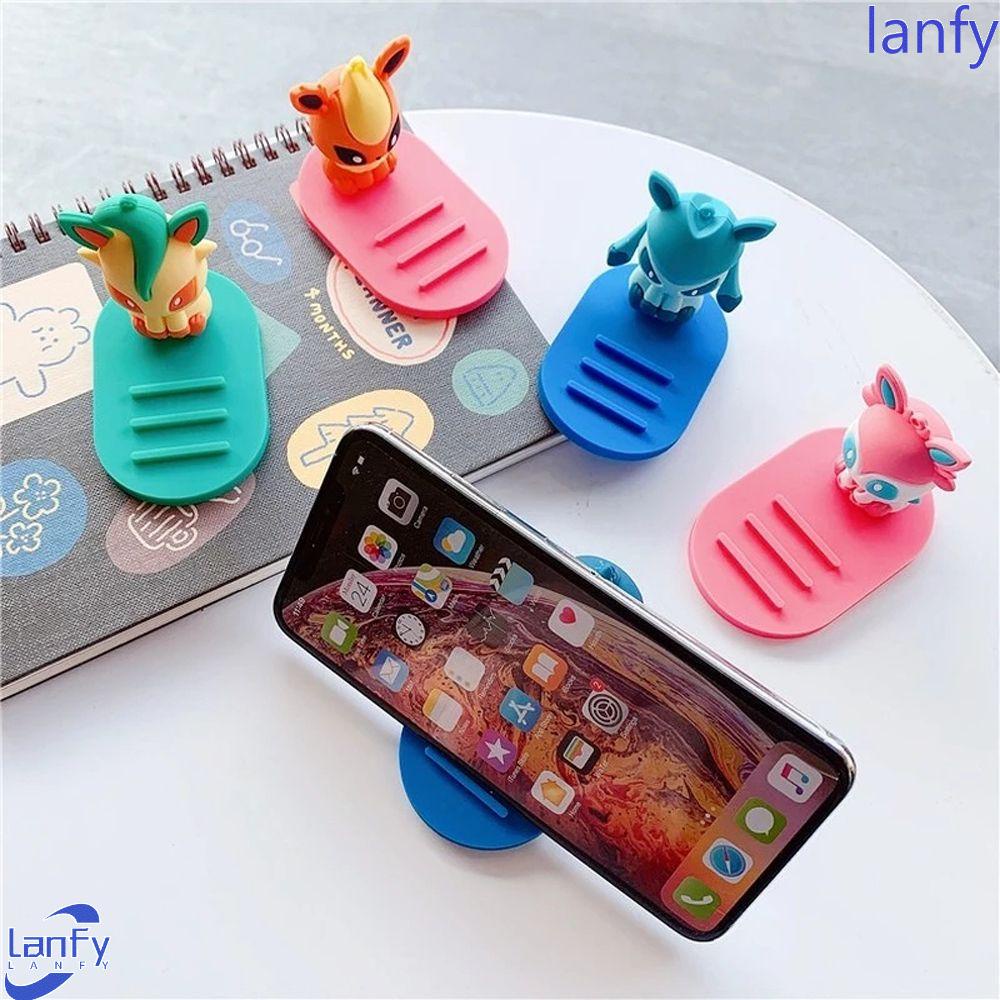 LANFY Desktop Decoration Pikachu Phone Stand Jolteon Mobile Phone Holders Pokemon Phone Holders Anime Action Figures Mobile Phone Accessories Pokemon Toy Model Decor Vaporeon Eevee Family Mobile Phone Bracket