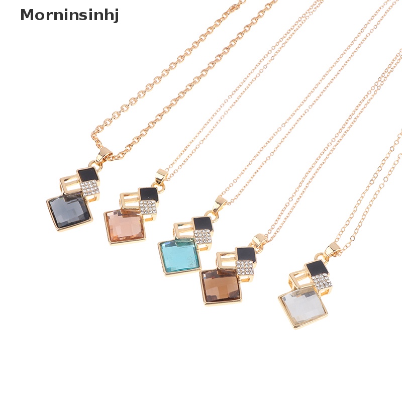 Mornin Fashion Kristal Liontin Kalung Anting Set Untuk Wanita Set Perhiasan Pengantin Pernikahan Anting Kalung Set Hadiah id