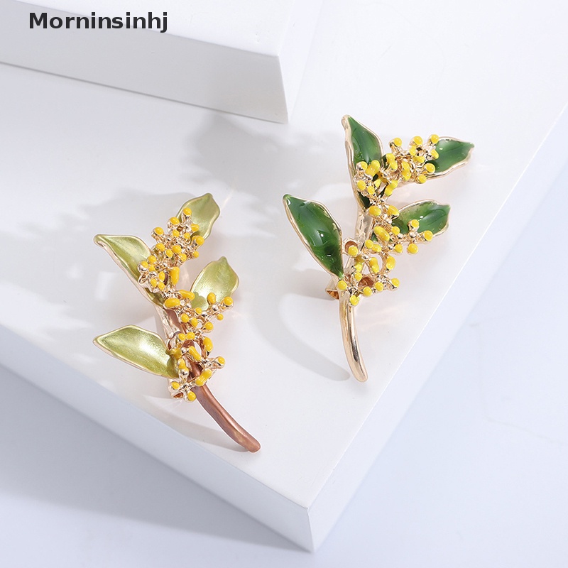 Mornin Wanita Bros Romantis Osmanthus Cabang Bros Kerah Pin Aksesoris Hadiah Mantel Pakaian Pin Perhiasan Hadiah id