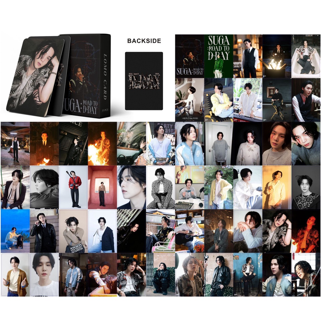 55pcs/box SUGA Album Road To D-Day Photocards BT-S Kartu Lomo Bangtan Boys Member Solo Kpop Postcards