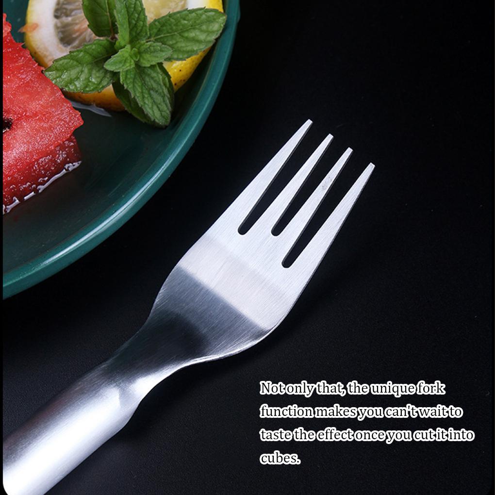 Stainless Steel Watermelon Slicer Portable Pengganti Dual Head Reusable Rumah Dapur Restoran Buah Garpu Aksesoris