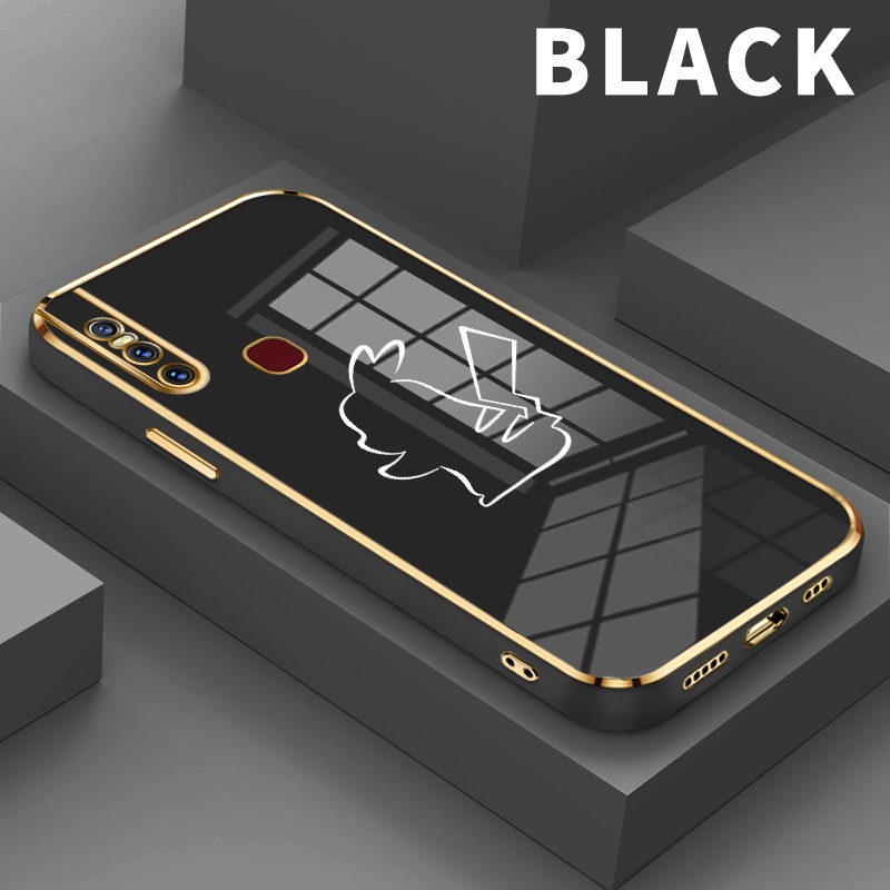 Case Casing Hp For Vivo S1 V15 Pro V19 V20 SE Y70 2020 2021 Softcase Garis Pikachu Case For Polos Pe