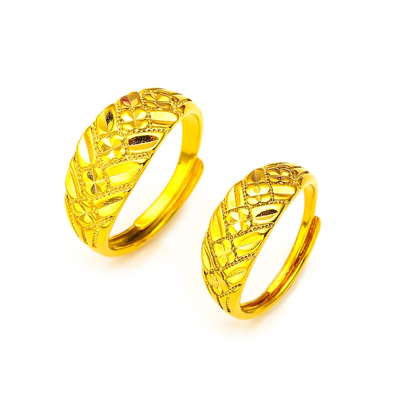 Goldkingdom Aksesoris Perhiasan Fashion Ready Stock Cincin Bunga Nanas Minimalis Lapis Emas Untuk Pasangan Pria Dan Wanita Ring