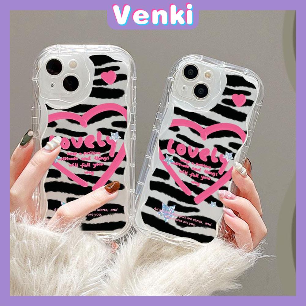 VENKI - For iPhone 11 iPhone Case 3D Curved Edge Wave Clear Case TPU Airbag Shockproof Camera Cover Heart shaped Compatible with iPhone 14 13 Pro max 12 Pro Max xr xs max 7 Plus 8