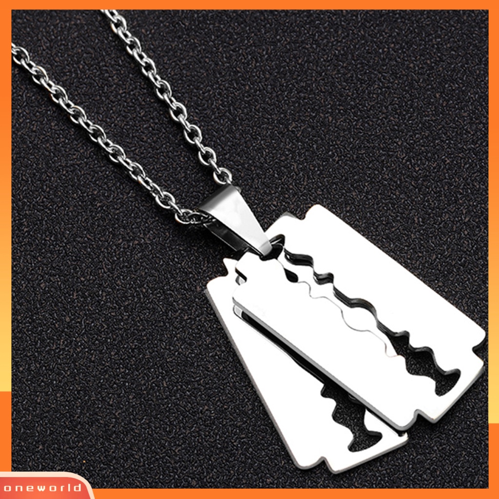 [EONE] Rantai Klavikula Pisau Liontin Kepribadian Geometris Electroplating Anti Karat Dekorasi Leher Hypoallergenic Fashion Warna Perak Liontin Kalung Untuk Pacaran