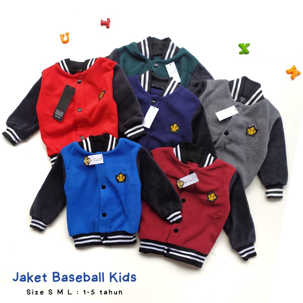 Jaket Anak Laki Laki 1-5 Tahun S M L ✔️ Baseball