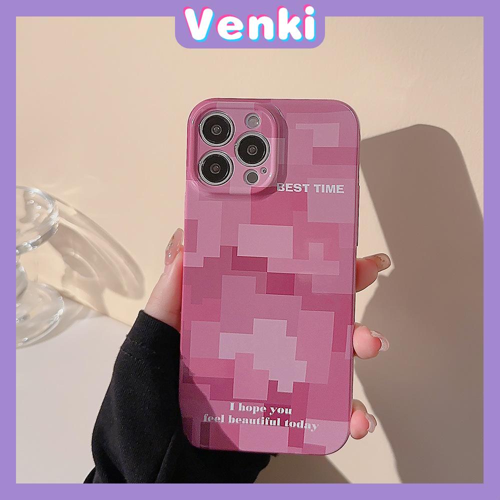 VENKI - For iPhone 11 iPhone Case Pink Glossy Softshell TPU Shockproof Camera Case Protection Simple Compatible with iPhone 14 13 Pro max 12 Pro Max xr xs max 7Plus 8Plus