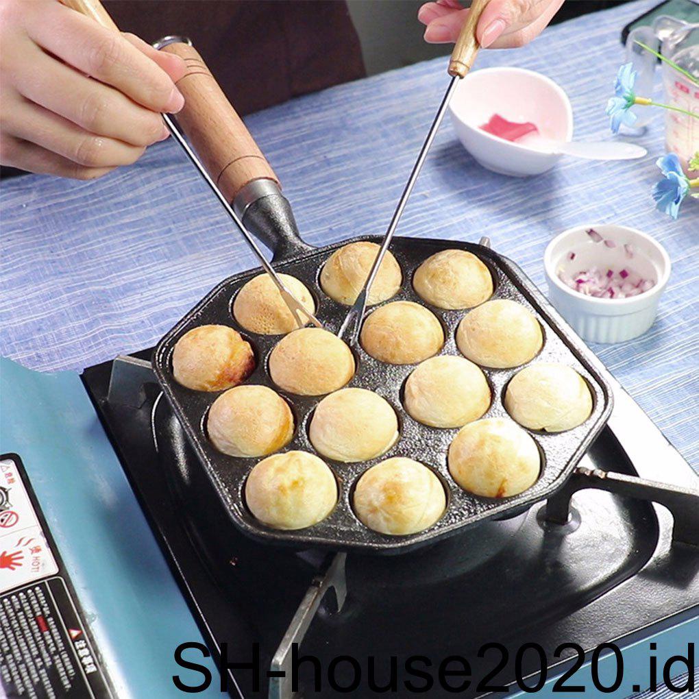 Takoyaki Baking Pan Multi Fungsi Bola Cor Bulat Barbecue Plate Anti Lengket Tahan Aus Alat Masak Restoran