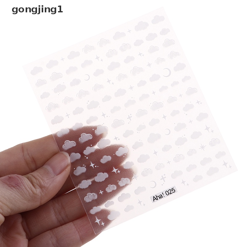 Ggg 1Pcs Stiker Kuku Awan Putih/Stiker Nail Art Ultra Tipis Self Adhesive Decals ID