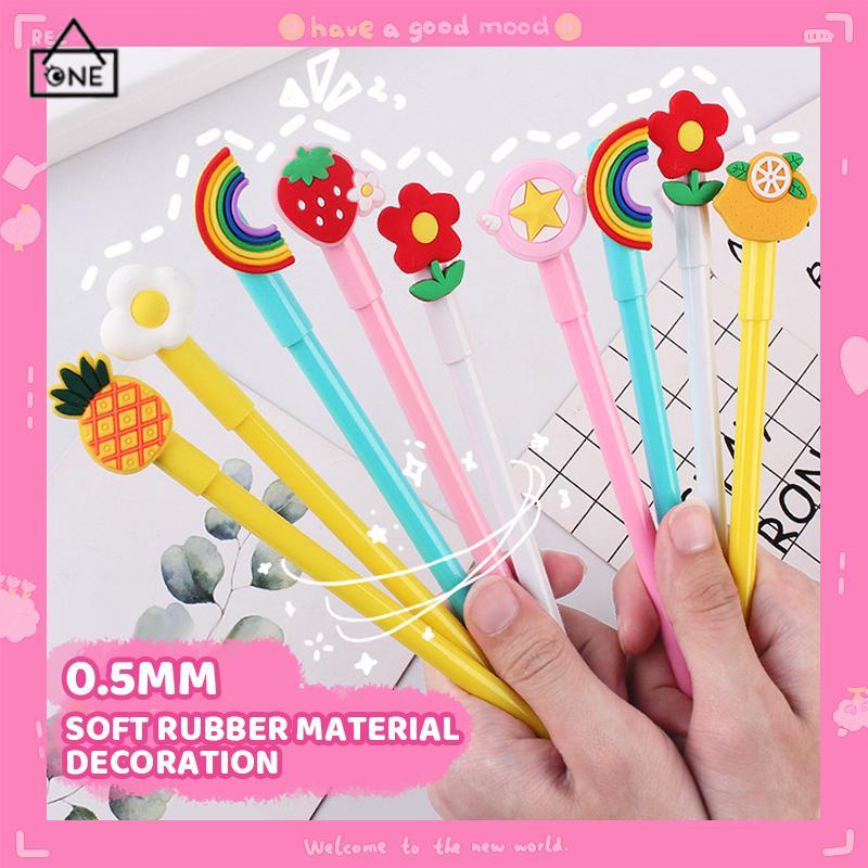 

COD❤️Pena Tulis Pen Kartun Pena Tinta Gel Kreatif Seri Warna Solid Perlengkapan Belajar Siswa Stationary-A.one