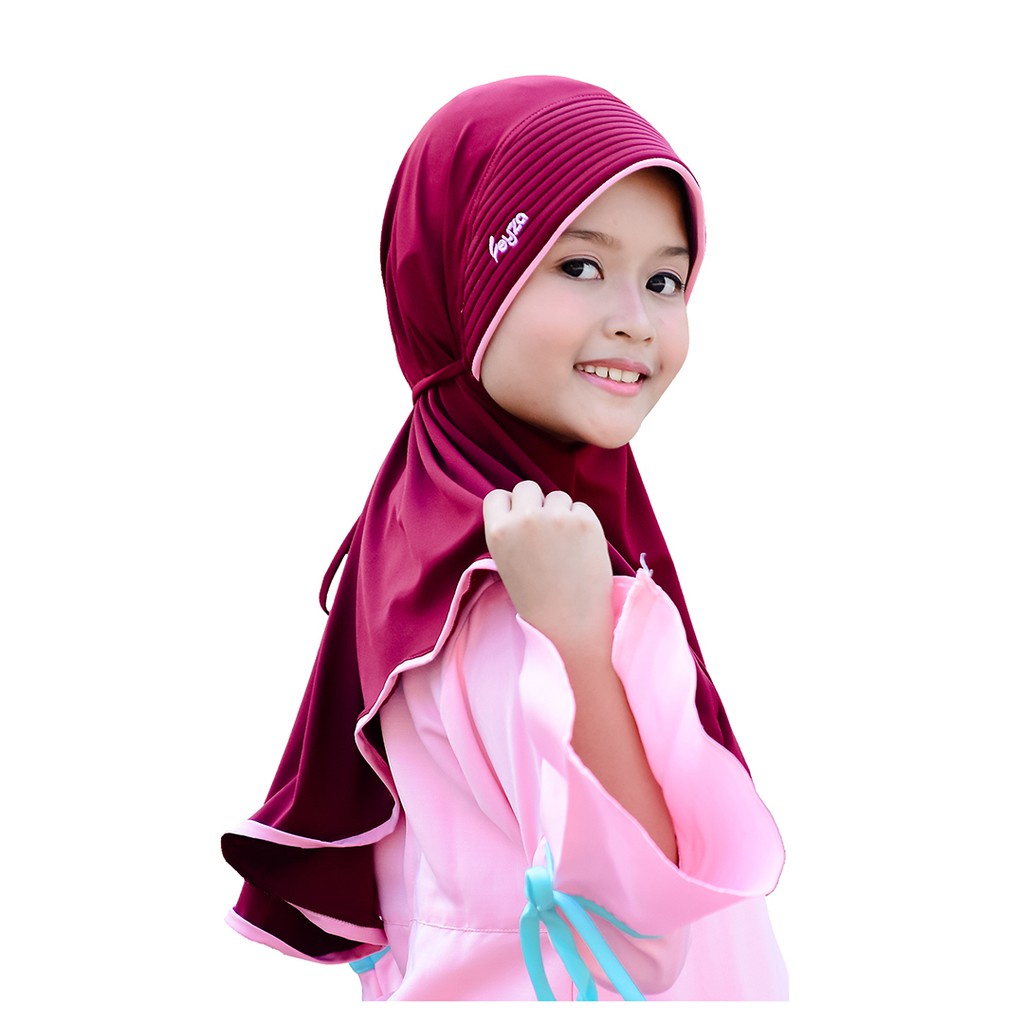 Kerudung Anak Usia 5-6 Tahun Jilbab Instan Anak Feyza Fastia - Hijab Instan Anak Tali Belakang