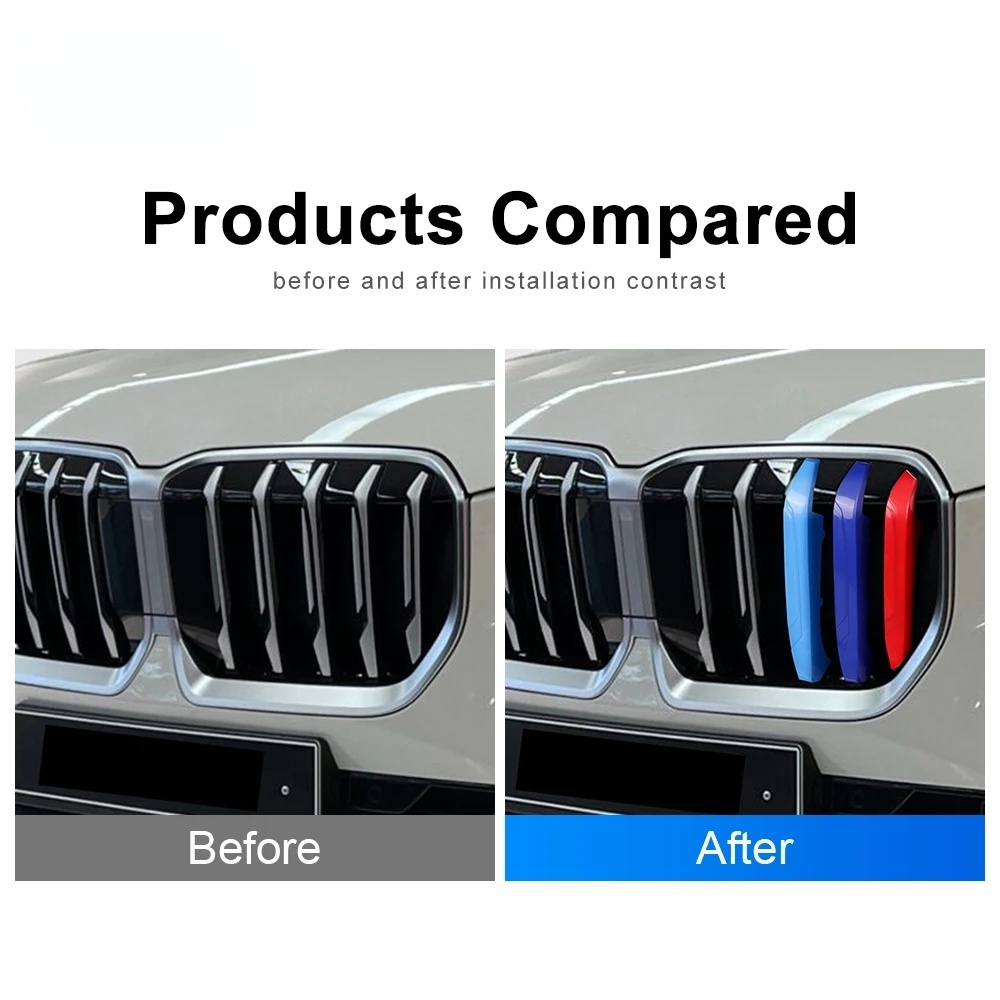 Untuk BMW X1 Seri U11 U12 2023mobil 3D Front Grille Trim Bumper Cover Strip Stiker Aksesoris Mobil Luar Dekorasi