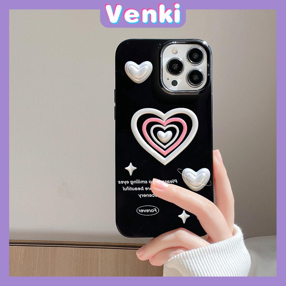 VENKI - For iPhone 11 iPhone Case Black Glossy TPU Soft Case Shockproof Protection Camera Sweet Love Compatible with iPhone 14 13 Pro max 12 Pro Max xr xs max 7Plus 8Plus