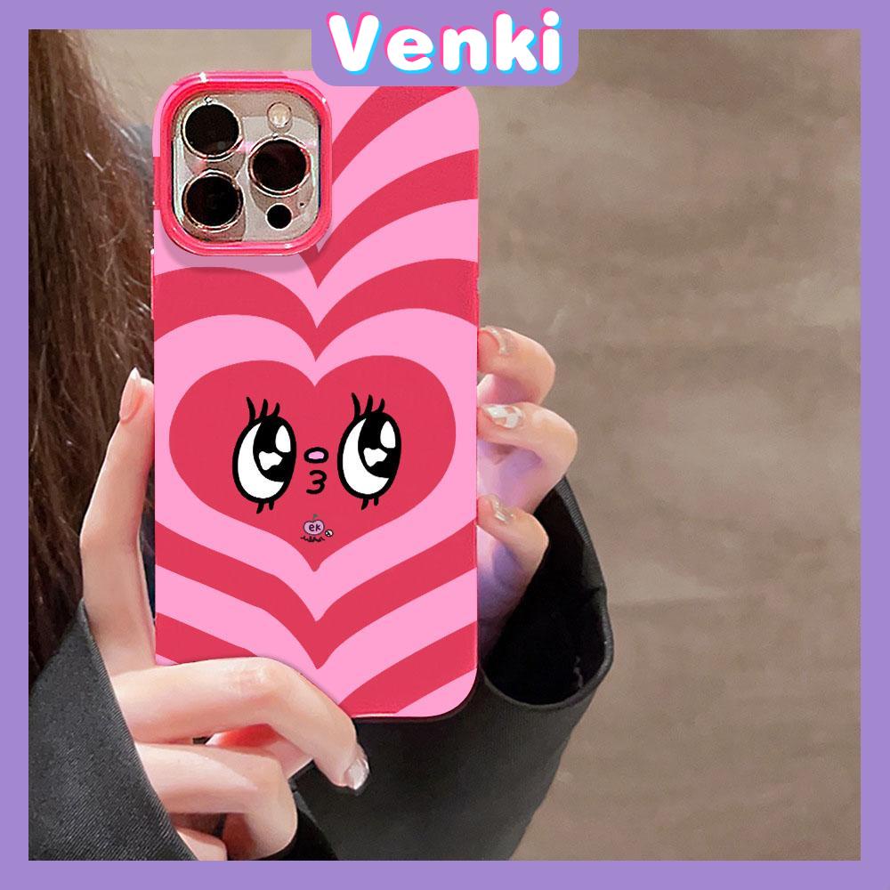 VENKI - For iPhone 11 iPhone Case Red Glossy TPU Soft Case Shockproof Protection Camera Cute Pink Heart Compatible with iPhone 14 13 Pro max 12 Pro Max xr xs max 7 8Plus