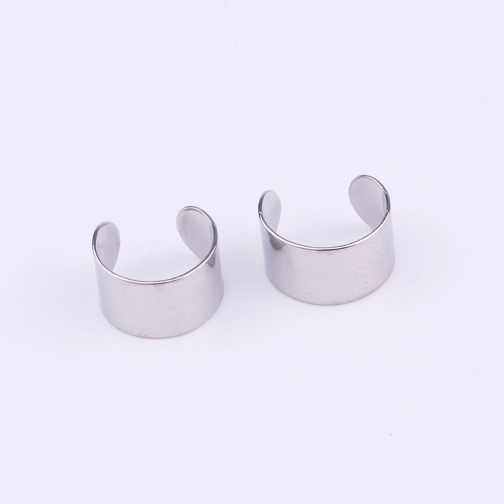 Anting Hoop Mode Lingkaran Bulat Hip Hop Tindik Tulang Rawan Punk Gothic Earcuffs 1pc