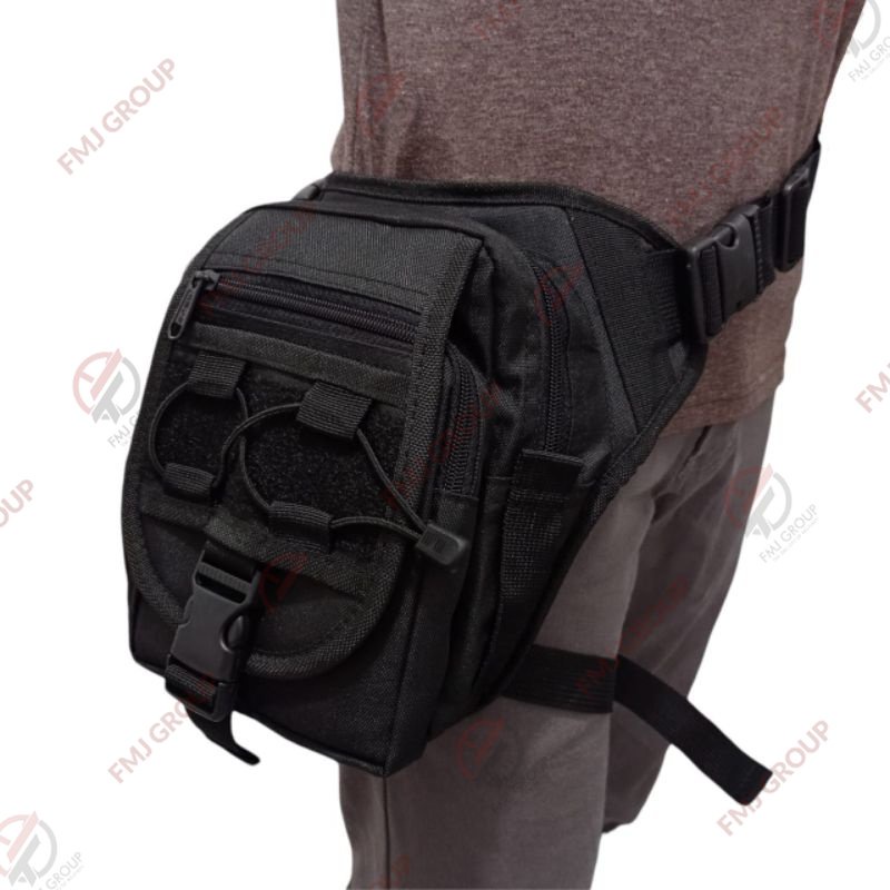 Tas Selempang pinggang / Tas Paha Waist Bag Pinggang Hitam