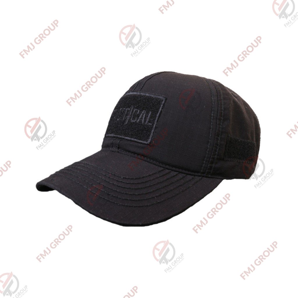 Topi Tactical Velcro / Perekat - Topi Lapangan - Ripstop Hitam, Hijau Olive, Krem / Khaki