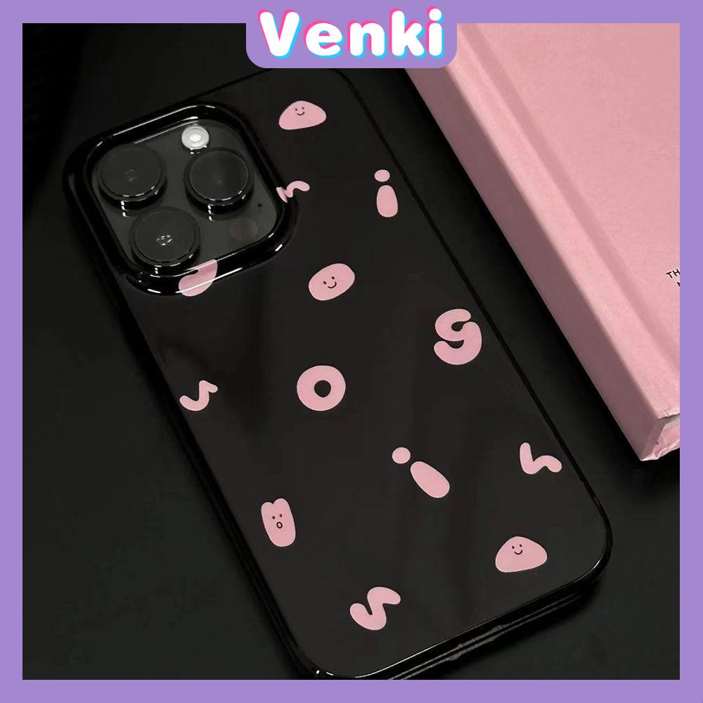 Venki - Untuk Iphone11 iPhone Case Hitam Glossy TPU Soft Case Kamera Perlindungan Shockproof Alfabet Inggris Kompatibel Dengan Iphone14 13 Pro max 12 Pro max xr xs max 7Plus 8Plus