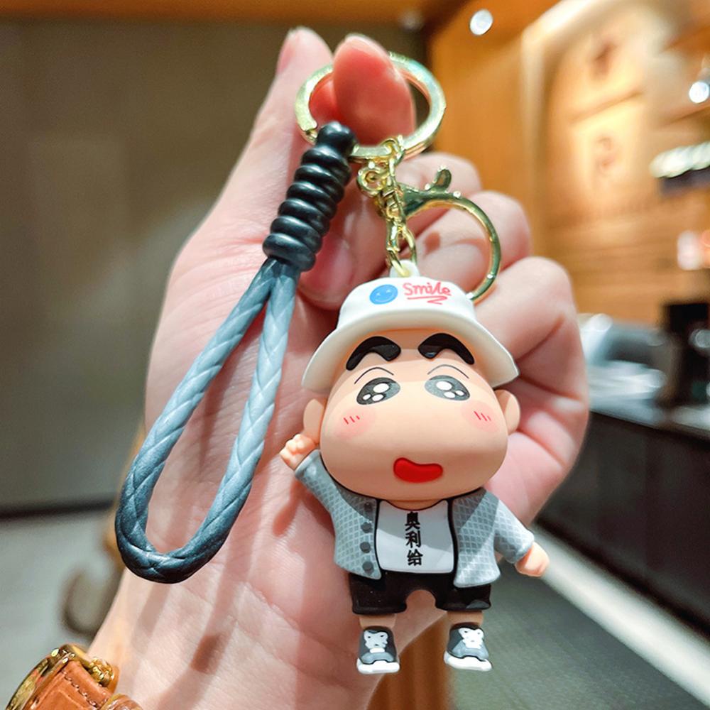 Timekey Lucu Kartun Anime Figurine Gantungan Kunci Wanita Pria Anime Pasangan Keyrings Handbags Charms Untuk Pesta Ulang Tahun Anak M2X4