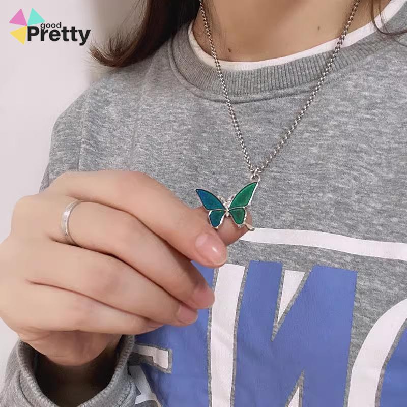 Kalung Wanita Kupu-kupu Bervariasi Warna Desain Antik Yang Indah Hadiah Pasangan - PD