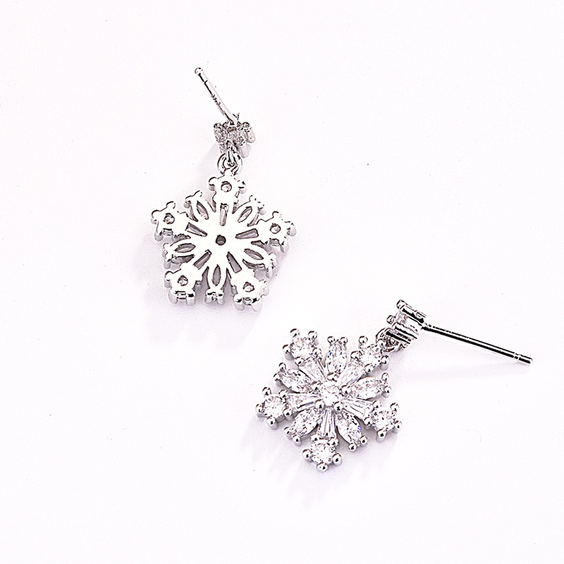 Goldkingdom Aksesoris Perhiasan Fashion Ready Stock Penuh Berlian Anting Bintang Perempuan Sederhana Mode Snowflake Earrings Earrings.